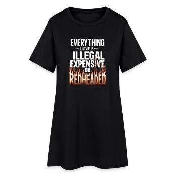Tout ce que j’aime est illégal, rouquin cher - Robe T-shirt Femme - noir - Devant