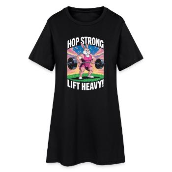 Hop Strong. Levez Lourd - Robe T-shirt Femme - noir - Devant