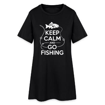 Keep Calm and Go Fishing - Women’s T-Shirt Dress - black - Front