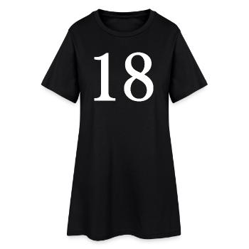 18. 18 ANS. 18e ANNIVERSAIRE. ANNIVERSAIRE 18 ANS. - Robe T-shirt Femme - noir - Devant