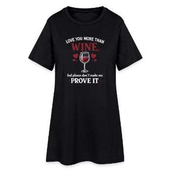 Lustiges Weinglas Rot-Weiß-Vino-Alkoholgetränk - Frauen T-Shirt-Kleid - Schwarz - Vorne