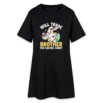 Échanger le frère bonbon de Pâques Funny Bunny - Robe T-shirt Femme - noir - Devant