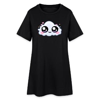 Cloud Eyes Kawaii – Soft Dreamy Eyes - Robe T-shirt Femme - noir - Devant
