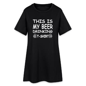 Bier - Frauen T-Shirt-Kleid - Schwarz - Vorne