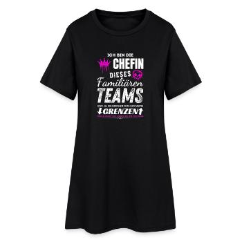 Patron de cette équipe familiale Patron Cadeaux - Robe T-shirt Femme - noir - Devant