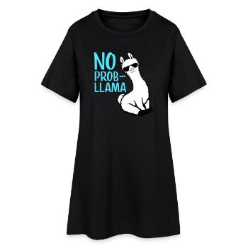 Pas de problème Lunettes de soleil cool Lama assis problama - Robe T-shirt Femme - noir - Devant