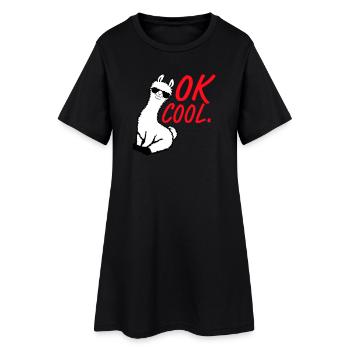 OK Lunettes de soleil Lama cool assises Drôle coquin - Robe T-shirt Femme - noir - Devant