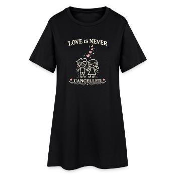 L’amour n’est jamais annulé : Conception de couple romantique - Robe T-shirt Femme - noir - Devant