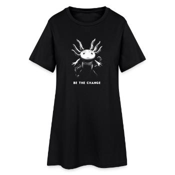 Axolotl Be The Change : Design Animal Motivationnel - Robe T-shirt Femme - noir - Devant