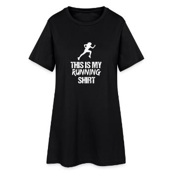 Voici ma silhouette de coureuse de haut de course - Robe T-shirt Femme - noir - Devant