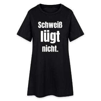 Schweiß lügt nicht. - Frauen T-Shirt-Kleid - Schwarz - Vorne