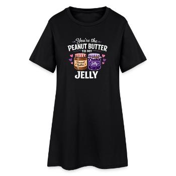 Beurre de cacahuète pour mes couples assortis à la confiture - Robe T-shirt Femme - noir - Devant