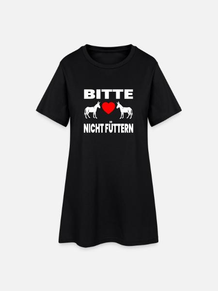 Esel - Frauen T-Shirt-Kleid - Schwarz