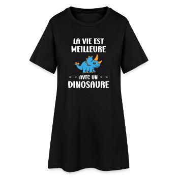 La vie est meilleure avec un dinosaure - Robe T-shirt Femme - noir - Devant