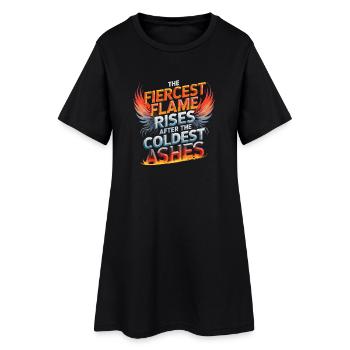 La flamme la plus féroce s’élève après les cendres les plus froides - Robe T-shirt Femme - noir - Devant