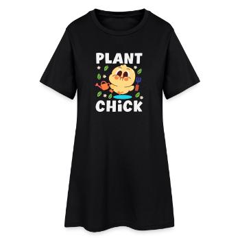 Plant Lover Chick Plants Succulent Flower - Robe T-shirt Femme - noir - Devant