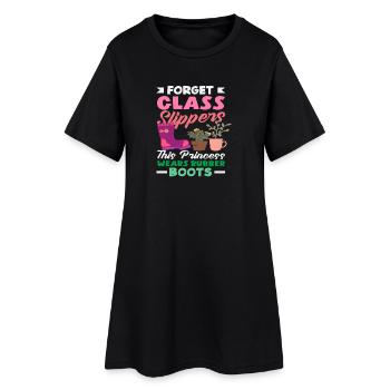 Plant Lover Glass Slippers Princess - Women’s T-Shirt Dress - black - Front