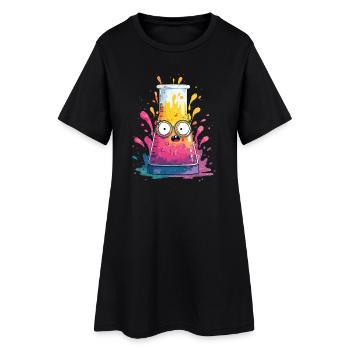 Bande dessinée colorée Test Tube - Robe T-shirt Femme - noir - Devant