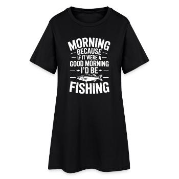 Morgendliches Angel-Vibe-Abschlag - Frauen T-Shirt-Kleid - Schwarz - Vorne