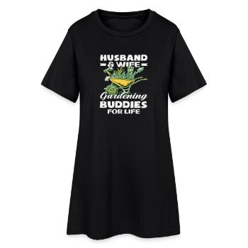 Ehemann Ehefrau Pflanzenliebhaber Pflanzen Gärtner - Frauen T-Shirt-Kleid - Schwarz - Vorne