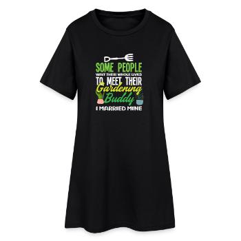 Pflanzenliebhaber Gartenarbeit Kumpel Gärtner - Frauen T-Shirt-Kleid - Schwarz - Vorne