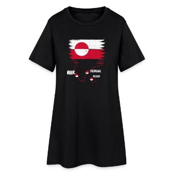 Nuuk du drapeau du Groenland - Robe T-shirt Femme - noir - Devant