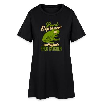 Frog Catcher Pond Explorer Certified Frog - Frauen T-Shirt-Kleid - Schwarz - Vorne
