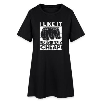 Friperie Je l’aime d’occasion & pas cher, j’adore faire de la friperie - Robe T-shirt Femme - noir - Devant