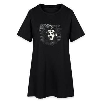 Statue de la Liberté avec drapeau américain - Robe T-shirt Femme - noir - Devant