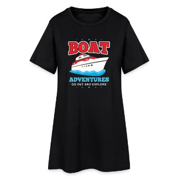 Bootabenteuer Entdecke Meer - Frauen T-Shirt-Kleid - Schwarz - Vorne