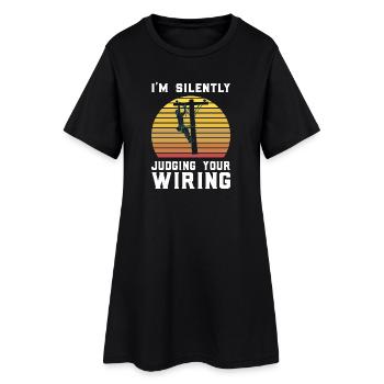 Je juge silencieusement ton câblage - Robe T-shirt Femme - noir - Devant