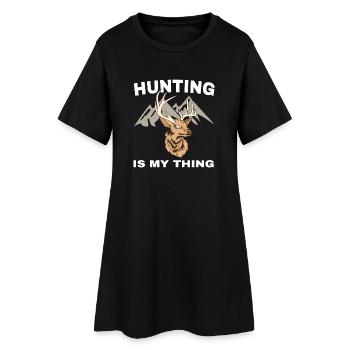 Amour de chasse : tête de cerf devant les montagnes - Robe T-shirt Femme - noir - Devant