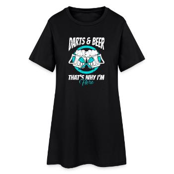 Fléchettes & Bière – C’est pour ça que je suis là - Robe T-shirt Femme - noir - Devant
