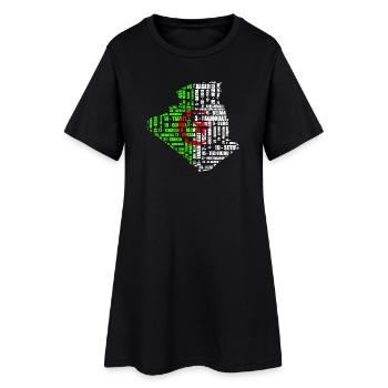 Carte d'Algérie en couleur drapeau et 48 wilayas - Frauen T-Shirt-Kleid - Schwarz - Vorne