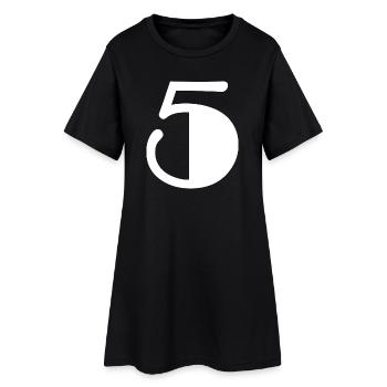 5. ANNIVERSAIRE. 5 ANS. 5e ANNIVERSAIRE. ENFANT - Robe T-shirt Femme - noir - Devant