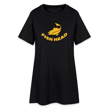 tête de poisson - Robe T-shirt Femme - noir - Devant