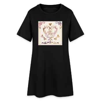 Design élégant d’ornements en forme de cœur vintage - Robe T-shirt Femme - noir - Devant