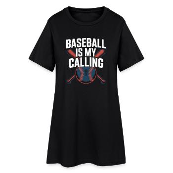 Christian Baseball Player Bible Faith Jesus Christ - Women’s T-Shirt Dress - black - Front
