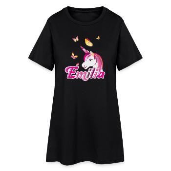 Emilia, nom de jeune fille, prénom préféré - Robe T-shirt Femme - noir - Devant