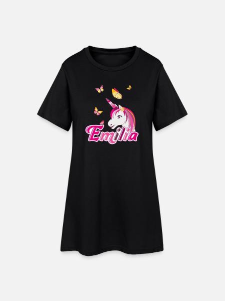 Emilia, maiden name, favorite name - Women’s T-Shirt Dress - black