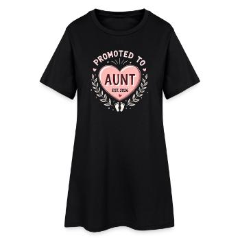 Tante 2026 Tante 2026 Befördert zu Tante 2026 - Frauen T-Shirt-Kleid - Schwarz - Vorne