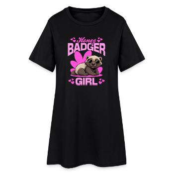 Blaireau drôle - Robe T-shirt Femme - noir - Devant
