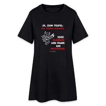 Devil's Motorcycle Humor: Alcohol & Motorcycle - Women’s T-Shirt Dress - black - Front