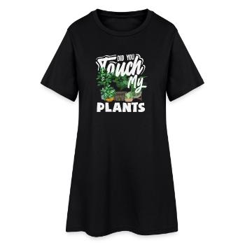 Touch My Plants Drôle d’amoureuse des plantes - Robe T-shirt Femme - noir - Devant
