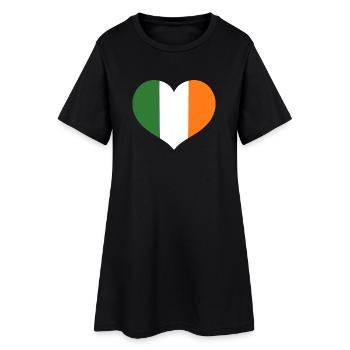 Emblème du drapeau irlandais en forme de cœur - Robe T-shirt Femme - noir - Devant