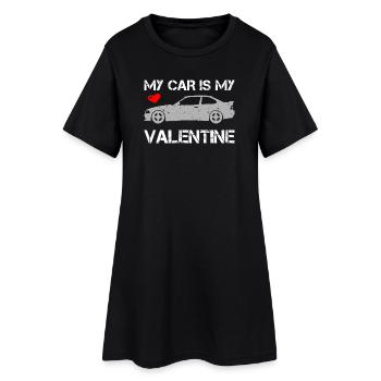 Ma voiture est ma Saint-Valentin - Robe T-shirt Femme - noir - Devant
