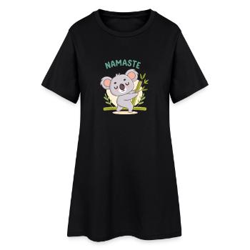 Koala Namaste Bambou Pastel - Robe T-shirt Femme - noir - Devant