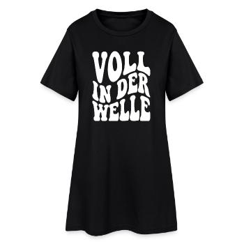 Plein dans la vague - Robe T-shirt Femme - noir - Devant