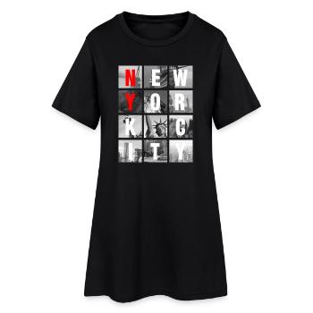Grille de Collages de New York - Robe T-shirt Femme - noir - Devant