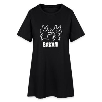 Baka Rabbit Slap Anime Otaku japonais drôle - Robe T-shirt Femme - noir - Devant